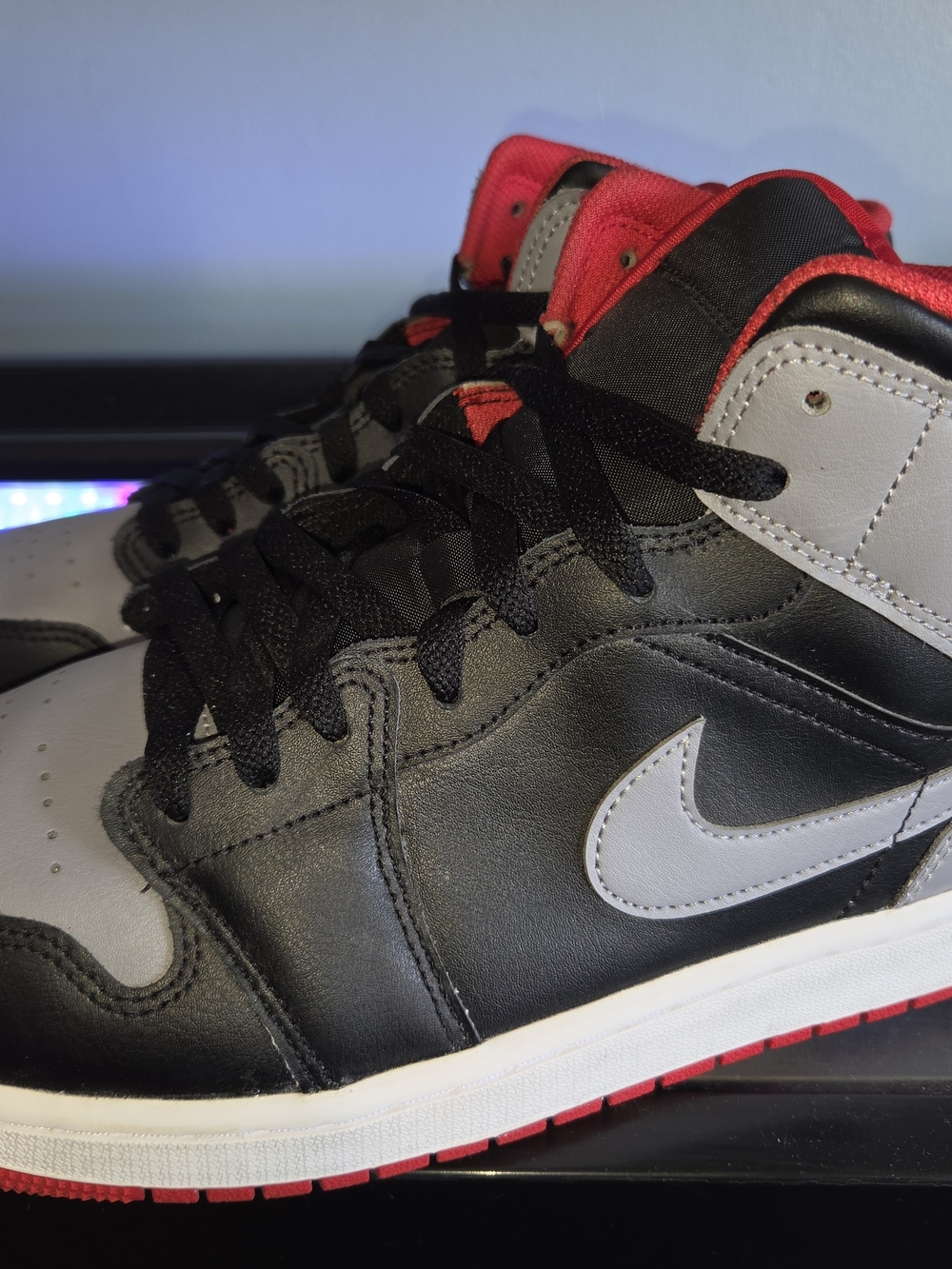 Jordan Men's High-Top Sneakers in Black, Gray & Red